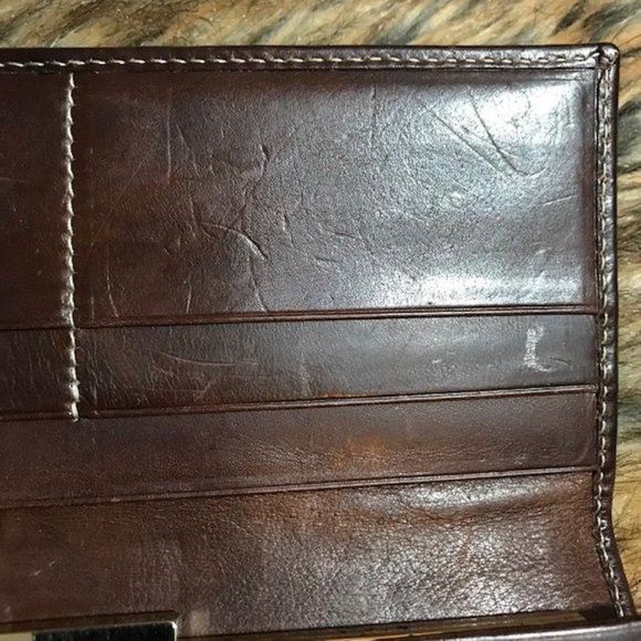 *Rare* Anne Klein Hair Calf Leather Antiqued Frame Push Latch Wallet - Picture 7 of 15